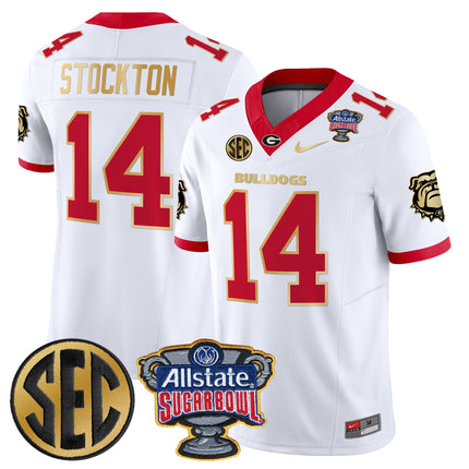 Men's Georgia Bulldogs Sugar Bowl Patch Vapor Limited Jersey - All Stitched
