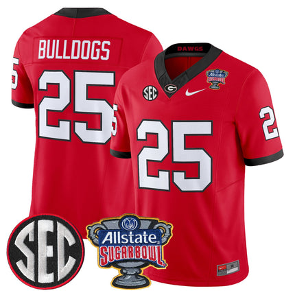 Men's Georgia Bulldogs Sugar Bowl Patch Vapor Limited Jersey - All Stitched