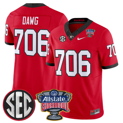 Men's Georgia Bulldogs Sugar Bowl Patch Vapor Limited Jersey - All Stitched
