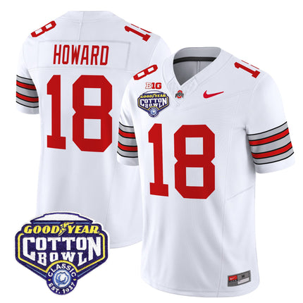 Men's Ohio State Buckeyes 'Heritage Stripe' Vapor Limited Jersey - 2025 Cotton Bowl Patch - All Stitched