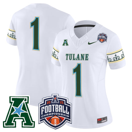 Women's Tulane Green Wave 'City Edition' Vapor Limited Jersey - 2025 AAC Championship Patch - All Stitched