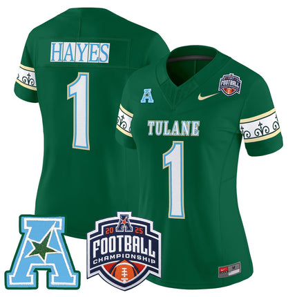 Women's Tulane Green Wave 'City Edition' Vapor Limited Jersey - 2025 AAC Championship Patch - All Stitched