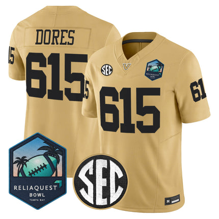 Men's Vanderbilt Commodores 2025 ReliaQuest Bowl Vapor Limited Jersey - All Stitched