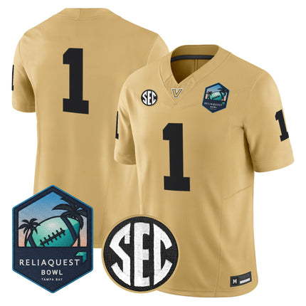 Men's Vanderbilt Commodores 2025 ReliaQuest Bowl Vapor Limited Jersey - All Stitched