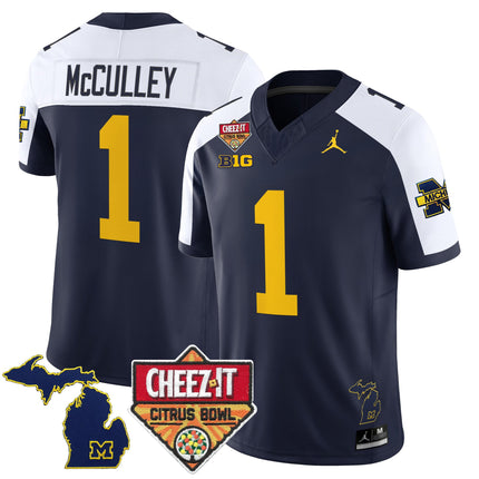 Men's Michigan Wolverines 2025 Cheez-It Citrus Bowl Vapor Limited Jersey - All Stitched