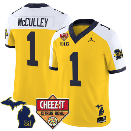 Men's Michigan Wolverines 2025 Cheez-It Citrus Bowl Vapor Limited Jersey - All Stitched