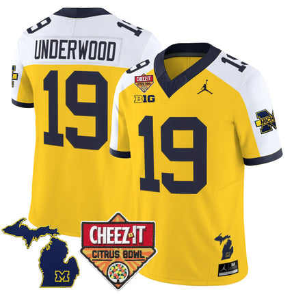 Men's Michigan Wolverines 2025 Cheez-It Citrus Bowl Vapor Limited Jersey - All Stitched