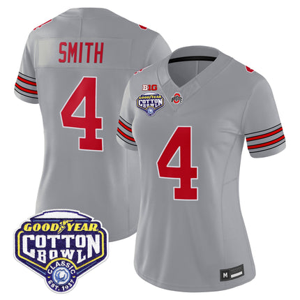 Women's Ohio State Buckeyes 'Heritage Stripe' Vapor Limited Jersey - 2025 Cotton Bowl Patch - All Stitched