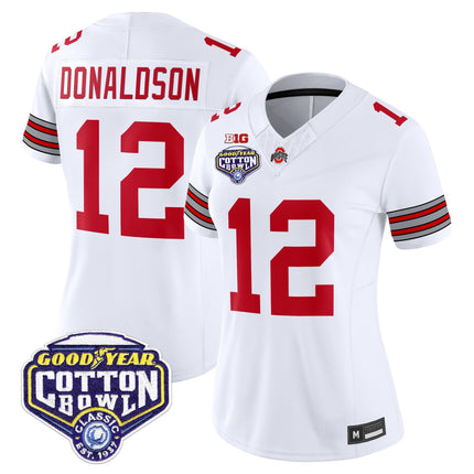 Women's Ohio State Buckeyes 'Heritage Stripe' Vapor Limited Jersey - 2025 Cotton Bowl Patch - All Stitched
