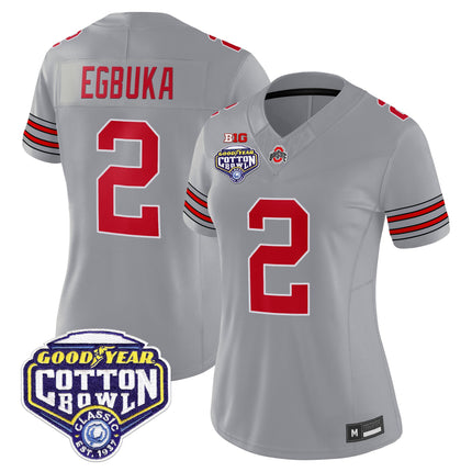 Women's Ohio State Buckeyes 'Heritage Stripe' Vapor Limited Jersey - 2025 Cotton Bowl Patch - All Stitched