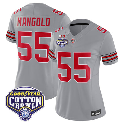Women's Ohio State Buckeyes 'Heritage Stripe' Vapor Limited Jersey - 2025 Cotton Bowl Patch - All Stitched