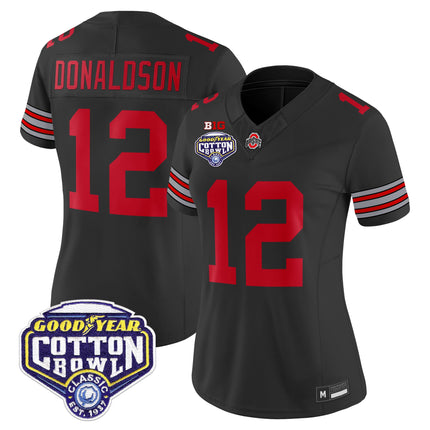 Women's Ohio State Buckeyes 'Heritage Stripe' Vapor Limited Jersey - 2025 Cotton Bowl Patch - All Stitched