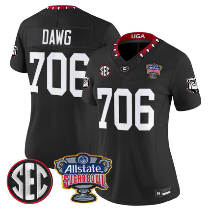 Women's Georgia Bulldogs Sugar Bowl Patch Vapor Limited Jersey - All Stitched