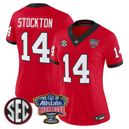 Women's Georgia Bulldogs Sugar Bowl Patch Vapor Limited Jersey - All Stitched