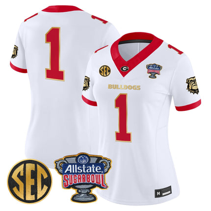 Women's Georgia Bulldogs Sugar Bowl Patch Vapor Limited Jersey - All Stitched