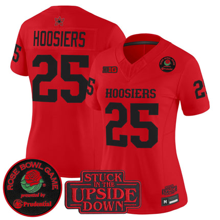 Women's Indiana Hoosiers 'Stranger Things Edition' Vapor Limited Jersey - 2025 Rose Bowl Patch - All Stitched
