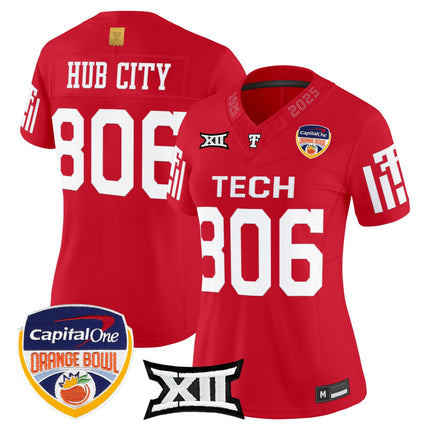 Women's Texas Tech Red Raiders 2025 Orange Bowl Vapor Limited Jersey - All Stitched