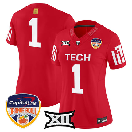 Women's Texas Tech Red Raiders 2025 Orange Bowl Vapor Limited Jersey - All Stitched