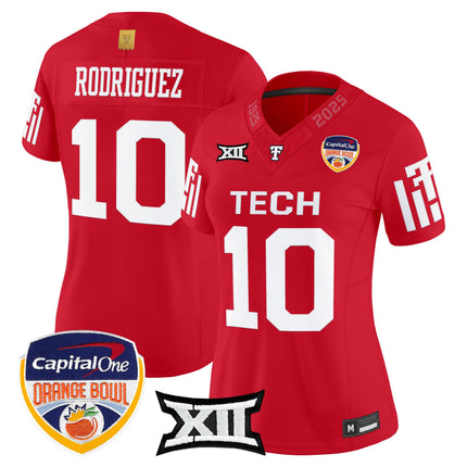 Women's Texas Tech Red Raiders 2025 Orange Bowl Vapor Limited Jersey - All Stitched