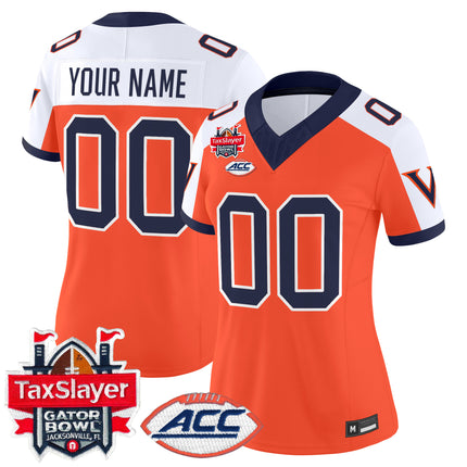 Virginia Cavaliers 1995 Throwbacks Vapor Limited Custom Jersey - Gator Bowl Patch - All Stitched