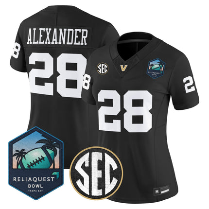 Women's Vanderbilt Commodores 2025 ReliaQuest Bowl Vapor Limited Jersey - All Stitched