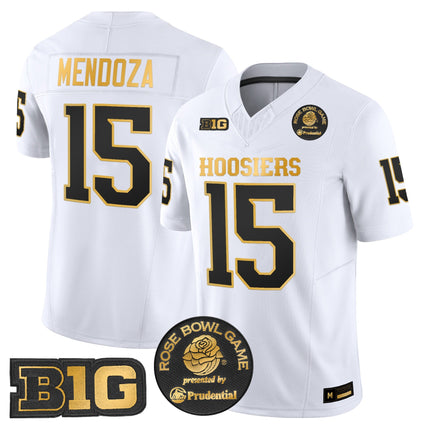 Men's Indiana Hoosiers 2025 Rose Bowl Gold Vapor Limited Jersey - All Stitched