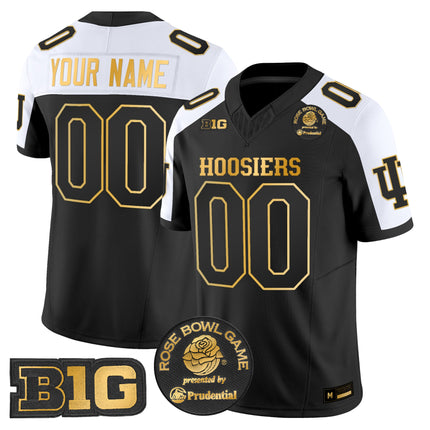 Indiana Hoosiers 2025 Rose Bowl Gold Vapor Limited Custom Jersey - All Stitched