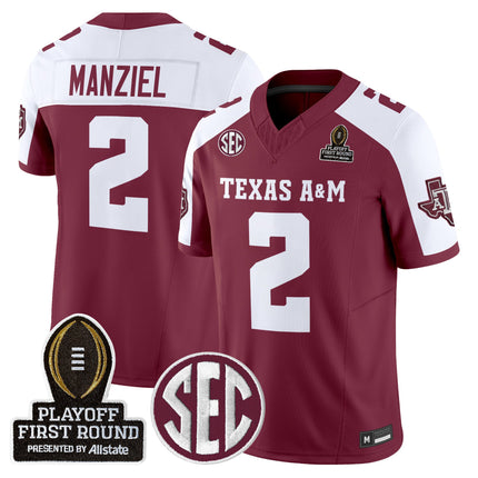 Men's Texas A&M Aggies 2025 Playoff First Round Vapor Limited Jersey - All Stitched