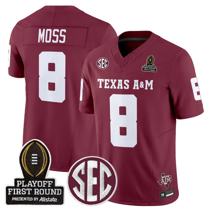 Men's Texas A&M Aggies 2025 Playoff First Round Vapor Limited Jersey - All Stitched