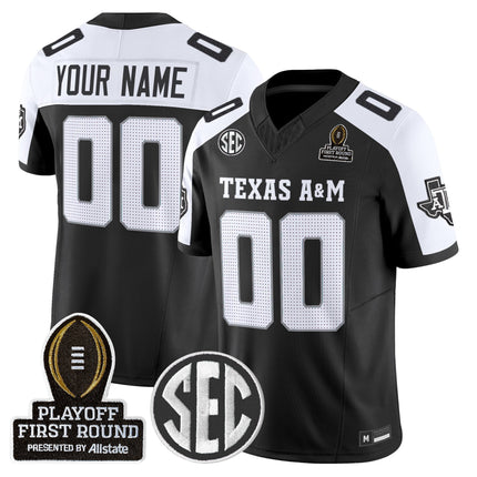 Texas A&M Aggies 2025 Playoff First Round Vapor Limited Custom Jersey - All Stitched