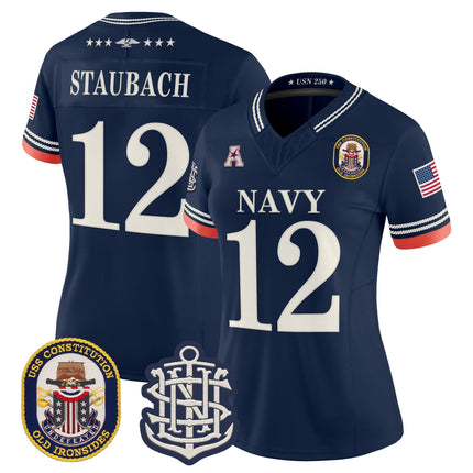 Women's Navy Midshipmen 250th Anniversary Vapor Limited Jersey - USS Constitution Patch - Stitched