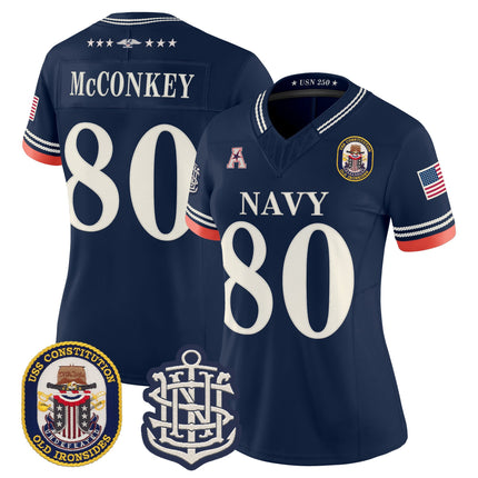 Women's Navy Midshipmen 250th Anniversary Vapor Limited Jersey - USS Constitution Patch - Stitched
