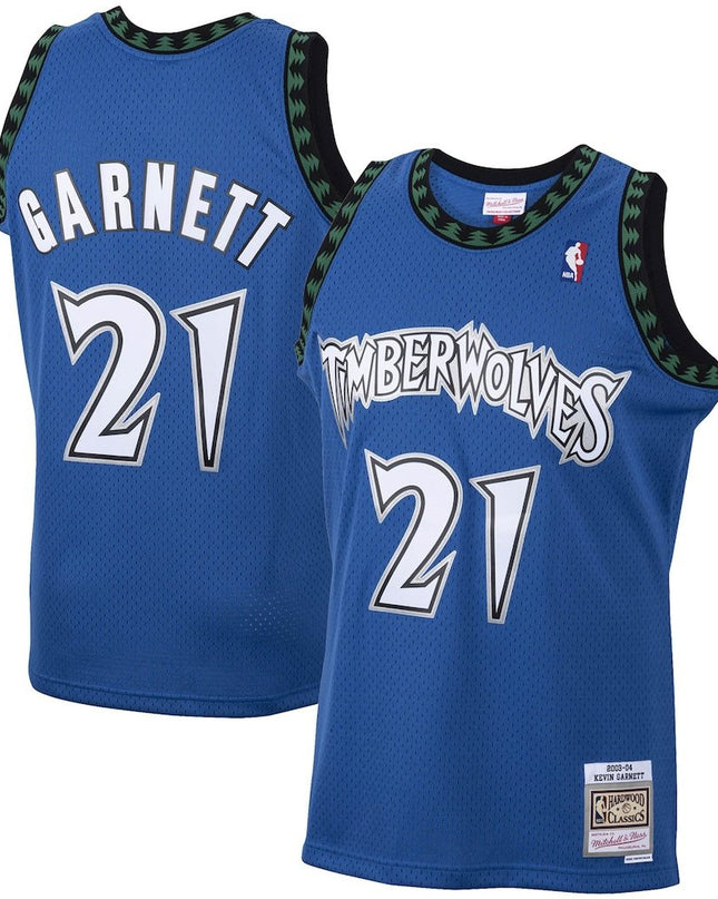 #21 Kevin Garnett Minnesota Timberwolves Hardwood Classics Swingman Jersey - All Stitched