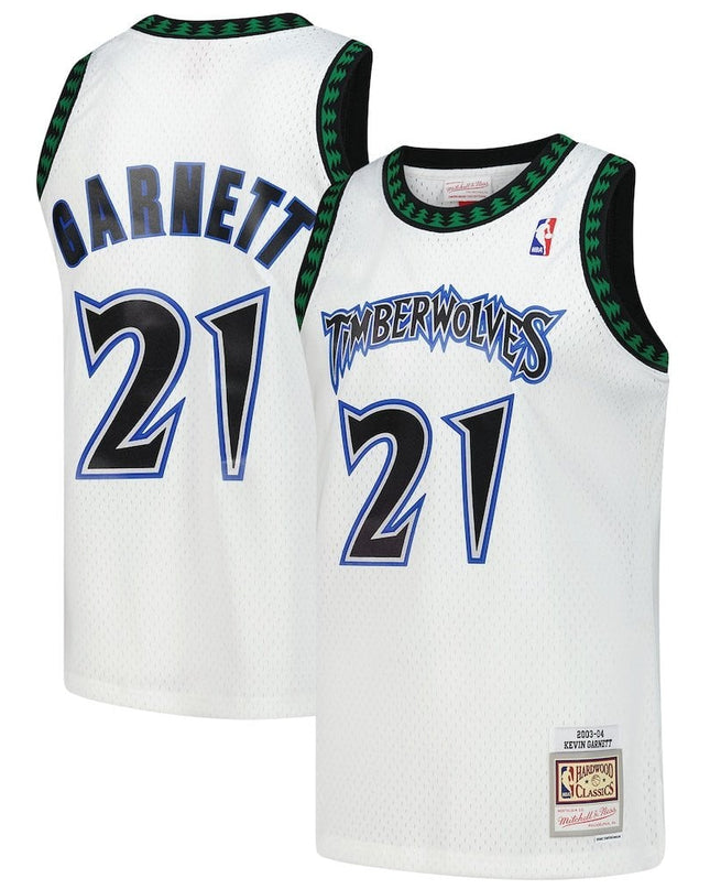 #21 Kevin Garnett Minnesota Timberwolves Hardwood Classics Swingman Jersey - All Stitched