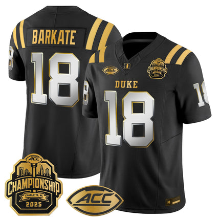 Men's Duke Blue Devils 2025 ACC Championship Gold Vapor Limited Jersey - All Stitched