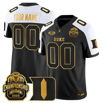 Duke Blue Devils 2025 ACC Championship Gold Vapor Limited Custom Jersey - All Stitched