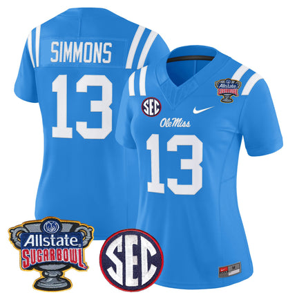Women's Ole Miss Rebels 2026 Sugar Bowl Vapor Limited Jersey - All Stitched