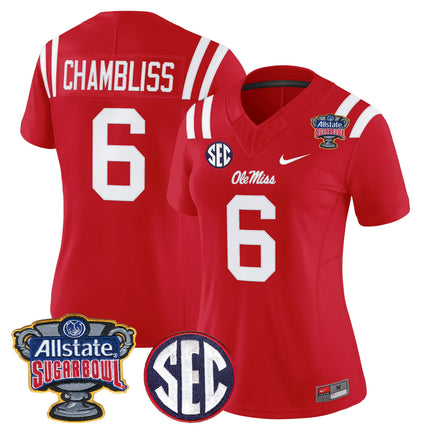 Women's Ole Miss Rebels 2026 Sugar Bowl Vapor Limited Jersey - All Stitched