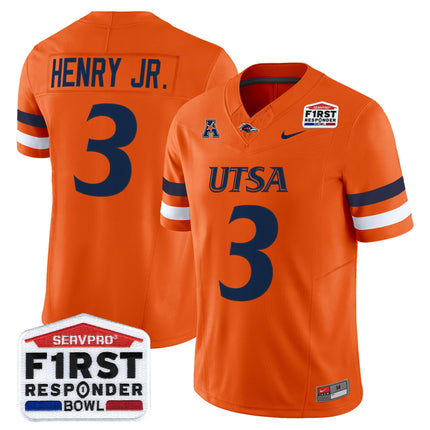 Men's UTSA Roadrunners 2025 First Responder Bowl Vapor Limited Jersey - All Stitched
