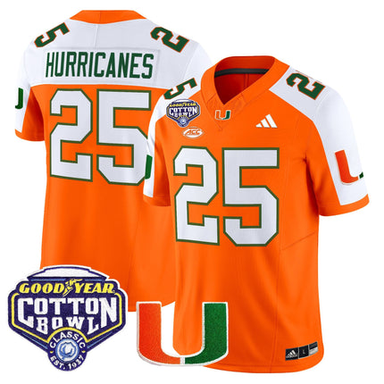 Men's Miami Hurricanes 2025 Cotton Bowl Vapor Limited Jersey - All Stitched