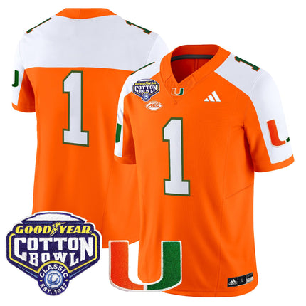Men's Miami Hurricanes 2025 Cotton Bowl Vapor Limited Jersey - All Stitched