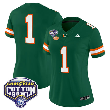 Women's Miami Hurricanes 2025 Cotton Bowl Vapor Limited Jersey - All Stitched