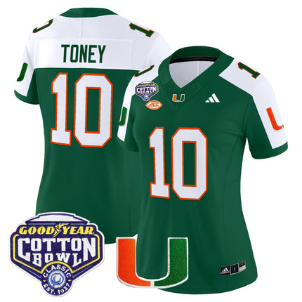 Women's Miami Hurricanes 2025 Cotton Bowl Vapor Limited Jersey - All Stitched