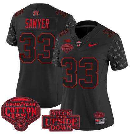 Women's Ohio State Buckeyes 'Stranger Things Edition' Vapor Limited Jersey - 2025 Cotton Bowl Patch - All Stitched