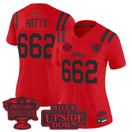 Women's Ole Miss Rebels 'Stranger Things Edition' Vapor Limited Jersey - 2026 Sugar Bowl Patch - All Stitched