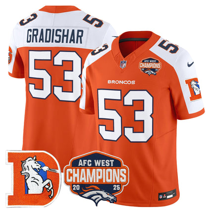 Men's Denver Broncos Throwback Vapor Limited Jersey - 2025 AFC West Division Champions Patch - All Stitched