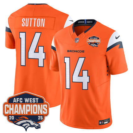 Men's Denver Broncos 2025 AFC West Division Champions Vapor Limited Jersey - All Stitched