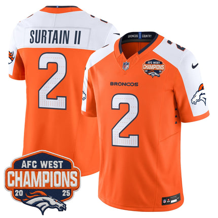 Men's Denver Broncos 2025 AFC West Division Champions Vapor Limited Jersey - All Stitched