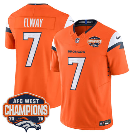 Men's Denver Broncos 2025 AFC West Division Champions Vapor Limited Jersey - All Stitched
