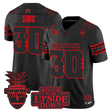 Hawai'i Rainbow Warriors 'Stranger Things Edition' Vapor Limited Jersey - 2025 Hawai'i Bowl Patch - All Stitched